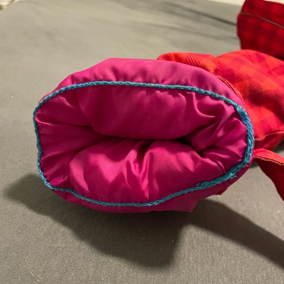 Columbia Girl’s checkered Waterproof winter jacket XS (no hood) pink and red - Picture 3 of 4